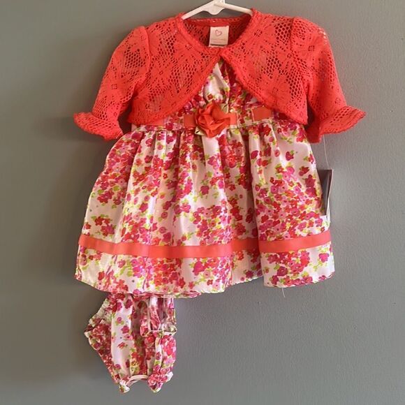 Baby Girl’s New with tags spring summer dress and sweater set size 9 months - Picture 3 of 15